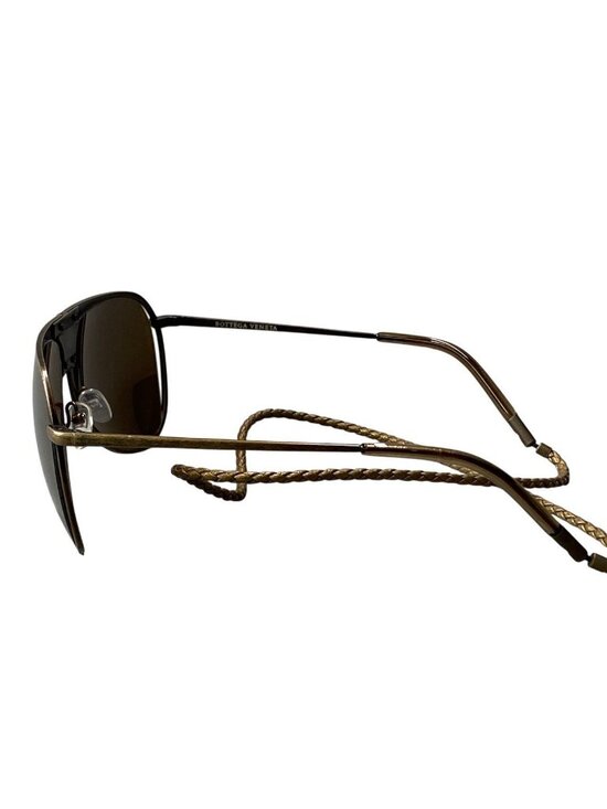 Bottega Veneta Benneta BV 61 Vintage Wash Aviator Sunglasses Gold Intrecciato main image 6